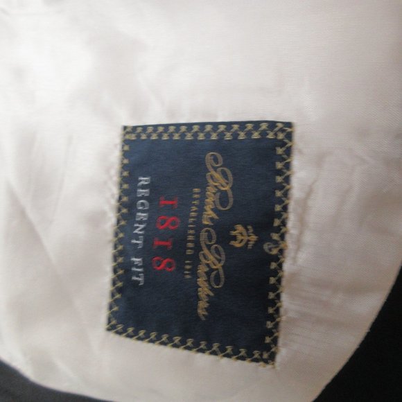 Brooks Brothers Wool Sport Coat Size 46R Vitale 1818 Regent Fit Black Peak - Picture 7 of 13
